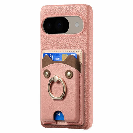 For Google Pixel 9 / 9 Pro Case Cute Bear Design PU Leather+TPU Card Holder Phone Cover