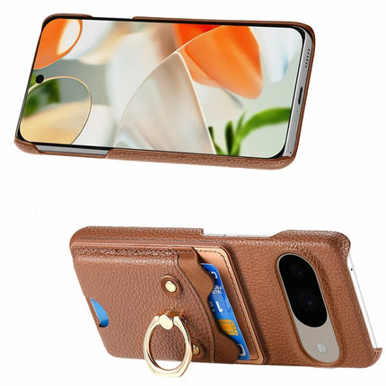 For Google Pixel 9 / 9 Pro Case Cute Bear Design PU Leather+TPU Card Holder Phone Cover