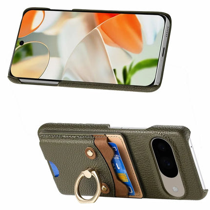 For Google Pixel 9 / 9 Pro Case Cute Bear Design PU Leather+TPU Card Holder Phone Cover