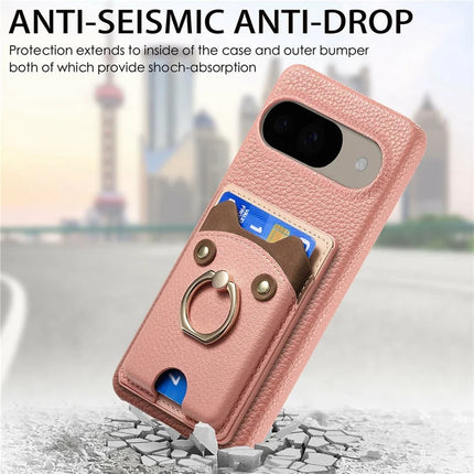 For Google Pixel 9 / 9 Pro Case Cute Bear Design PU Leather+TPU Card Holder Phone Cover