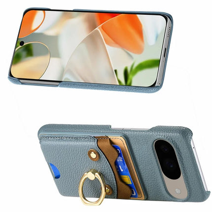 For Google Pixel 9 / 9 Pro Case Cute Bear Design PU Leather+TPU Card Holder Phone Cover