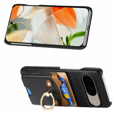 For Google Pixel 9 / 9 Pro Case Cute Bear Design PU Leather+TPU Card Holder Phone Cover