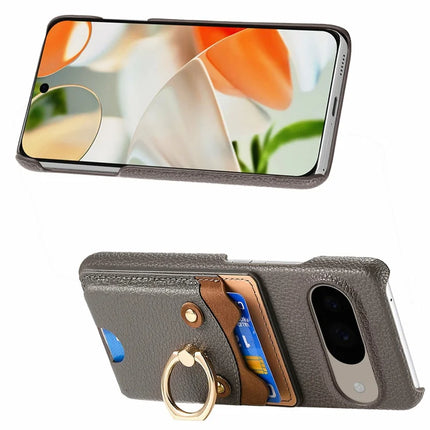 For Google Pixel 9 / 9 Pro Case Cute Bear Design PU Leather+TPU Card Holder Phone Cover