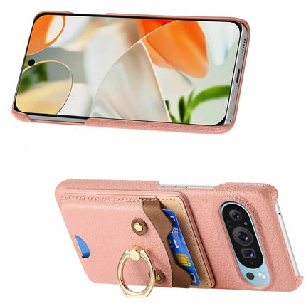 For Google Pixel 9 Pro XL Case Cute Bear Design PU Leather+TPU Card Holder Phone Cover