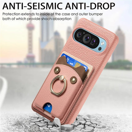 For Google Pixel 9 Pro XL Case Cute Bear Design PU Leather+TPU Card Holder Phone Cover