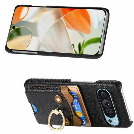 For Google Pixel 9 Pro XL Case Cute Bear Design PU Leather+TPU Card Holder Phone Cover