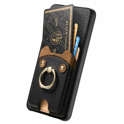 For Google Pixel 9 Pro XL Case Cute Bear Design PU Leather+TPU Card Holder Phone Cover