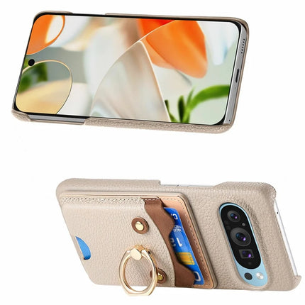 For Google Pixel 9 Pro XL Case Cute Bear Design PU Leather+TPU Card Holder Phone Cover