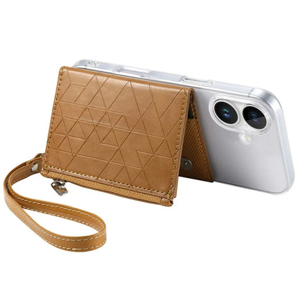 For iPhone 16 Clear Case Shockproof TPU Phone Cover with Kickstand Wallet