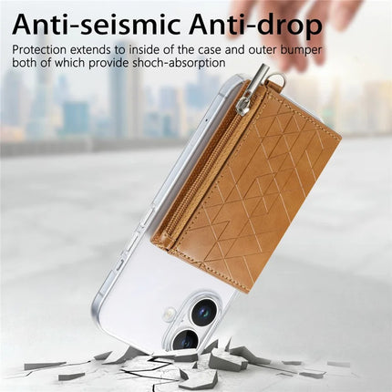 For iPhone 16 Clear Case Shockproof TPU Phone Cover with Kickstand Wallet