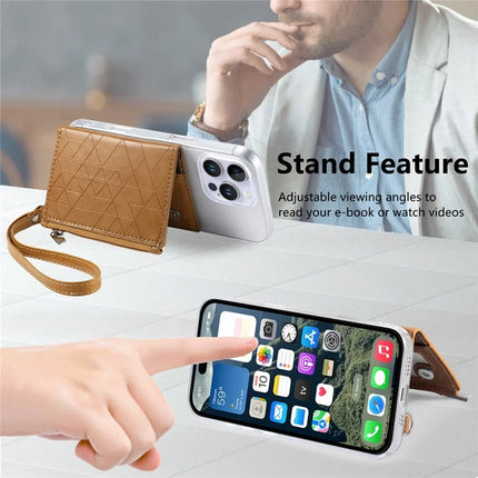 For iPhone 16 Pro Max Clear Case Shockproof TPU Phone Cover with Kickstand Wallet
