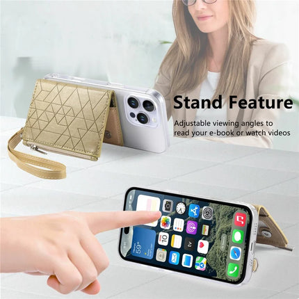 For iPhone 16 Pro Max Clear Case Shockproof TPU Phone Cover with Kickstand Wallet