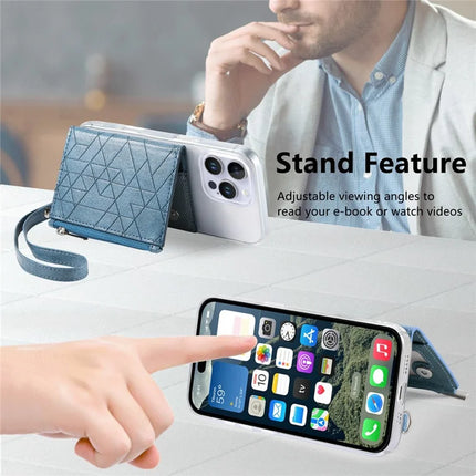 For iPhone 16 Pro Max Clear Case Shockproof TPU Phone Cover with Kickstand Wallet