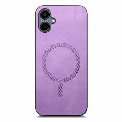 For Samsung Galaxy A06 Leather Back Case Compatible with MagSafe Skin-Touch Phone Cover