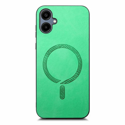 For Samsung Galaxy A06 Leather Back Case Compatible with MagSafe Skin-Touch Phone Cover