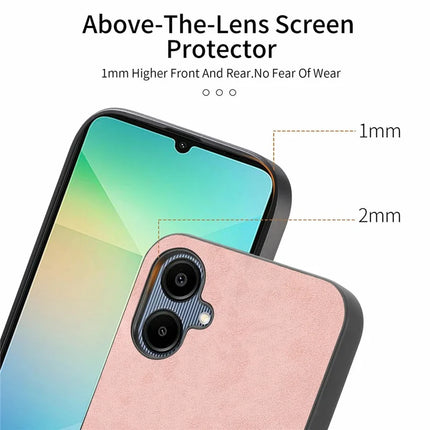 For Samsung Galaxy A06 Leather Back Case Compatible with MagSafe Skin-Touch Phone Cover