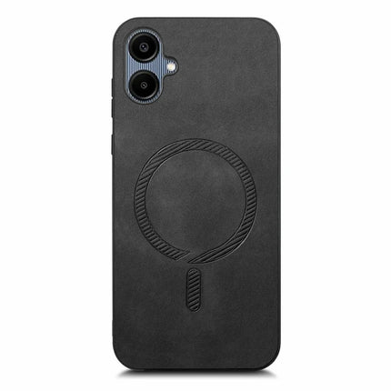 For Samsung Galaxy A06 Leather Back Case Compatible with MagSafe Skin-Touch Phone Cover