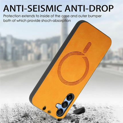 For Samsung Galaxy A16 5G / 4G Leather Back Case Compatible with MagSafe Skin-Touch Phone Cover