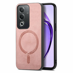 For Oppo A3 Pro (Global) 5G Leather Back Case Compatible with MagSafe Skin-Touch Phone Cover - Pink