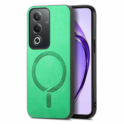 For Oppo A3 Pro (Global) 5G Leather Back Case Compatible with MagSafe Skin-Touch Phone Cover - Green