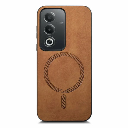 For Oppo A3 Pro (Global) 5G Leather Back Case Compatible with MagSafe Skin-Touch Phone Cover