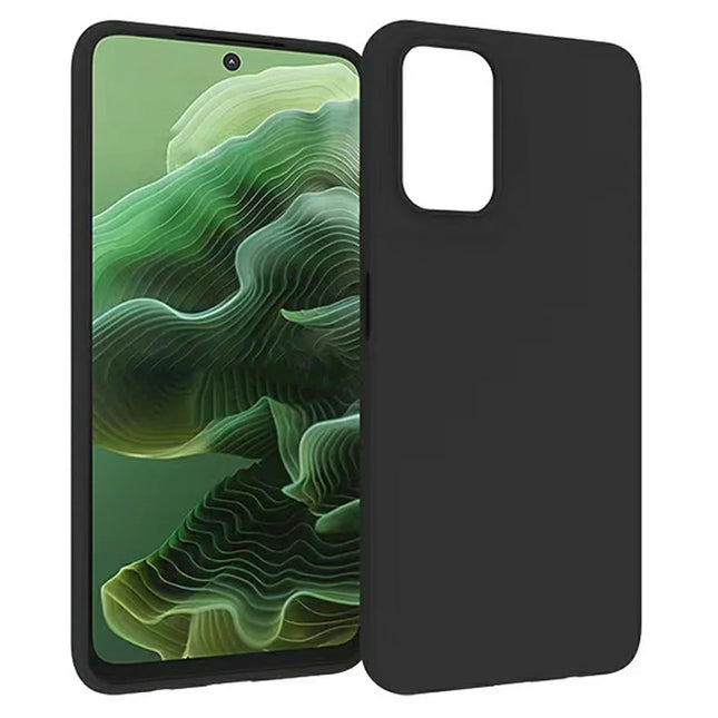 For Motorola Moto G35 5G Case Soft Matte Back TPU Black Phone Cover, Large Cutout