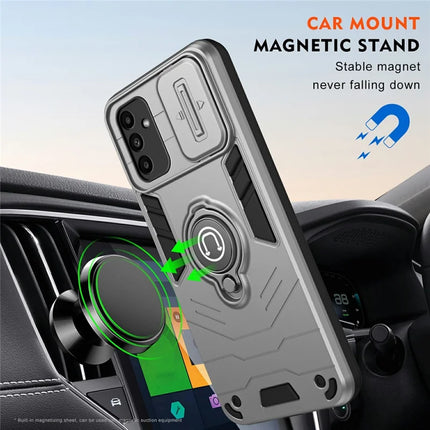 For Samsung Galaxy A16 4G / A16 5G Case Slide Camshield Kickstand PC+TPU Phone Cover