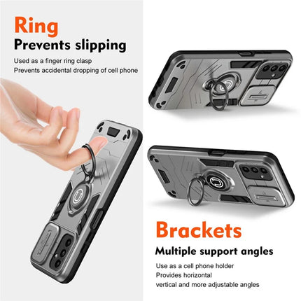 For Samsung Galaxy A16 4G / A16 5G Case Slide Camshield Kickstand PC+TPU Phone Cover