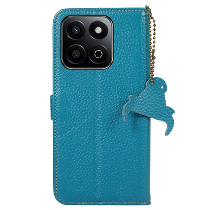 For Honor X7c 4G / 200 Smart 5G / Play 60 Plus 5G Case RFID Blocking Litchi Texture Genuine Cow Leather Phone Cover