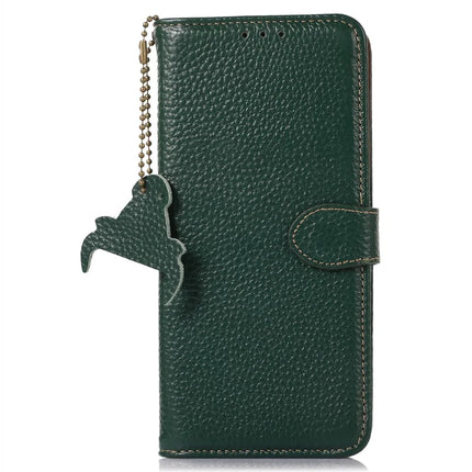 For Honor X7c 4G / 200 Smart 5G / Play 60 Plus 5G Case RFID Blocking Litchi Texture Genuine Cow Leather Phone Cover