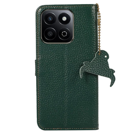 For Honor X7c 4G / 200 Smart 5G / Play 60 Plus 5G Case RFID Blocking Litchi Texture Genuine Cow Leather Phone Cover