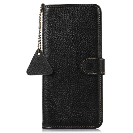 For Honor X7c 4G / 200 Smart 5G / Play 60 Plus 5G Case RFID Blocking Litchi Texture Genuine Cow Leather Phone Cover