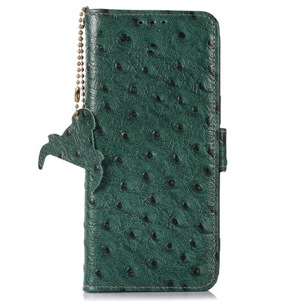 For Honor X7c 4G / 200 Smart 5G / Play 60 Plus 5G Case RFID Blocking Genuine Cow Leather Phone Case Ostrich Texture
