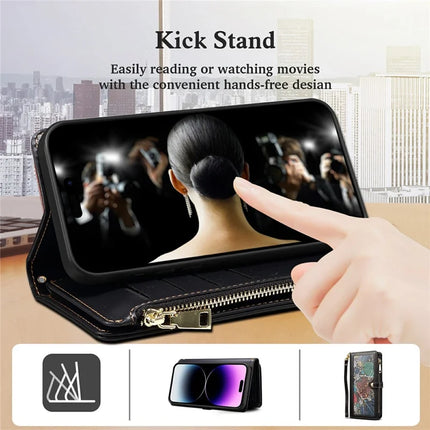 ESEBLE Galaxy Series For Motorola Moto G75 5G Case Leather Zipper Phone Cover RFID Blocking