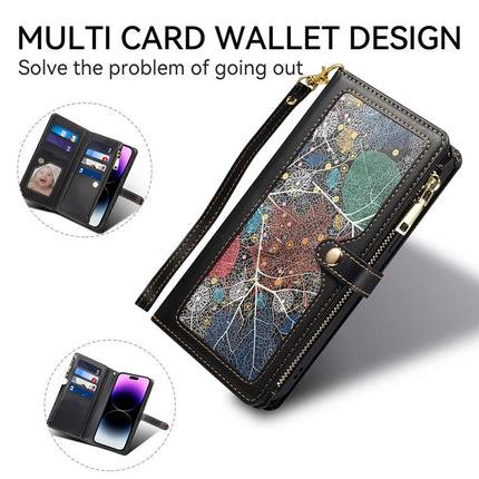 ESEBLE Galaxy Series For Motorola Moto G75 5G Case Leather Zipper Phone Cover RFID Blocking