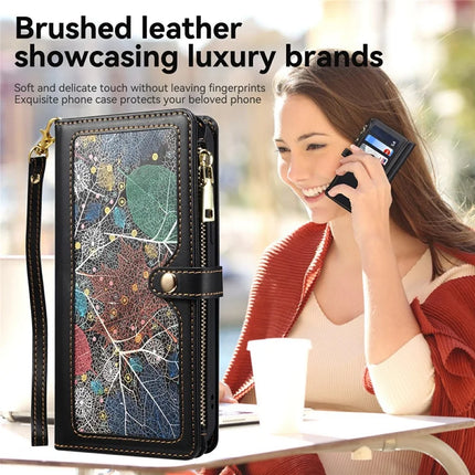 ESEBLE Galaxy Series For Motorola Moto G75 5G Case Leather Zipper Phone Cover RFID Blocking