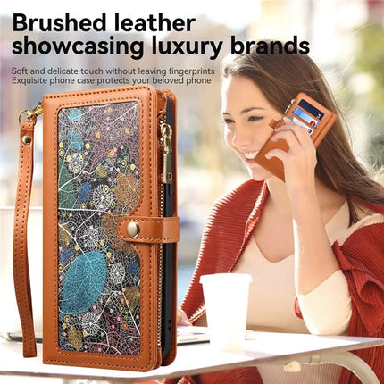 ESEBLE Galaxy Series For Motorola Moto G75 5G Case Leather Zipper Phone Cover RFID Blocking
