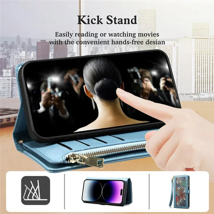 ESEBLE Galaxy Series For Motorola Moto G75 5G Case Leather Zipper Phone Cover RFID Blocking