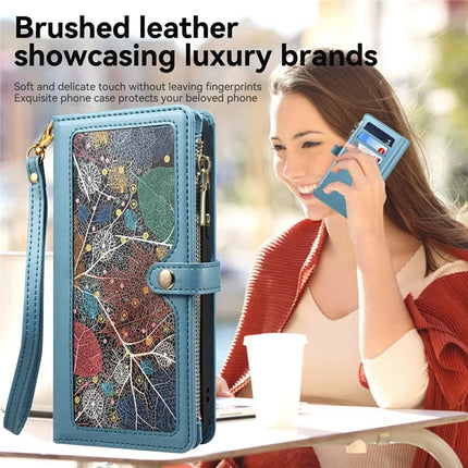 ESEBLE Galaxy Series For Motorola Moto G75 5G Case Leather Zipper Phone Cover RFID Blocking