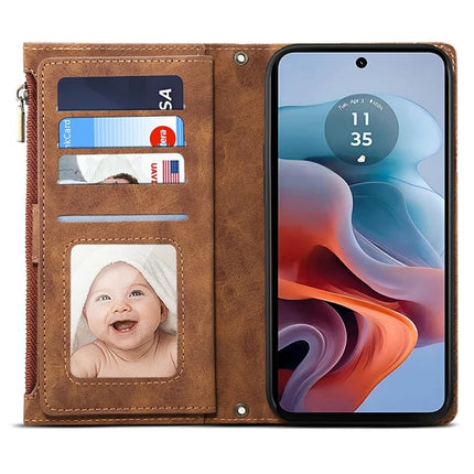 ESEBLE Star Series For Motorola Moto G75 5G Case Zipper Wallet Leather Stand Phone Cover