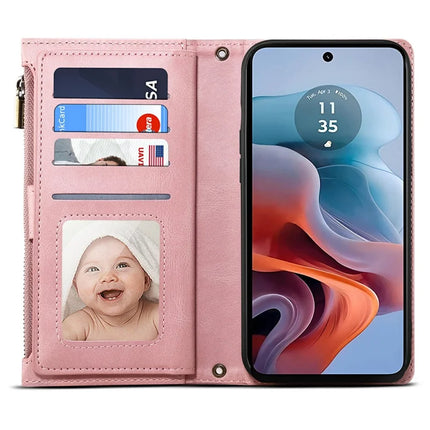 ESEBLE Star Series For Motorola Moto G75 5G Case Zipper Wallet Leather Stand Phone Cover