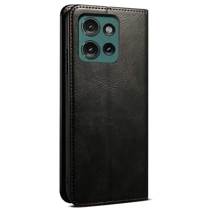 For Motorola Moto G75 5G Case Crazy Horse Texture Waxy Leather Wallet Stand Phone Cover