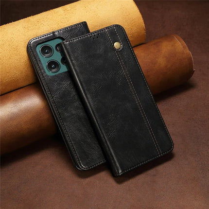 For Motorola Moto G75 5G Case Crazy Horse Texture Waxy Leather Wallet Stand Phone Cover