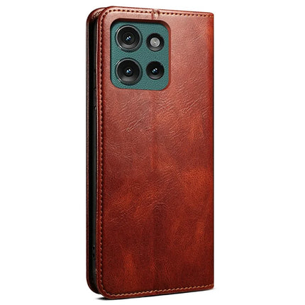 For Motorola Moto G75 5G Case Crazy Horse Texture Waxy Leather Wallet Stand Phone Cover