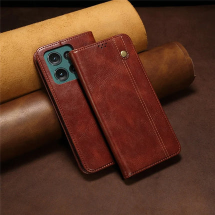 For Motorola Moto G75 5G Case Crazy Horse Texture Waxy Leather Wallet Stand Phone Cover