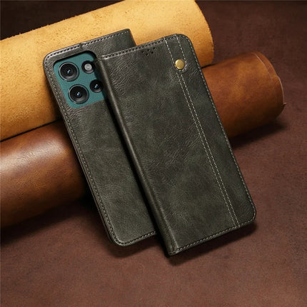 For Motorola Moto G75 5G Case Crazy Horse Texture Waxy Leather Wallet Stand Phone Cover