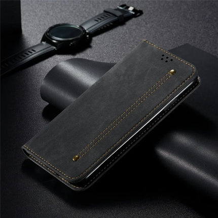 For Motorola Moto G75 5G Case Jeans Cloth Texture Anti-Scratch Leather Stand Phone Cover