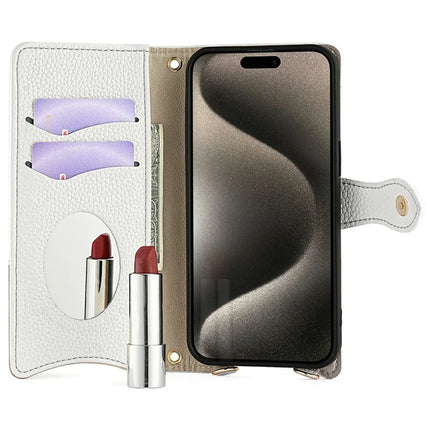 For iPhone 16 Pro Max Leather Case Wallet Stand Cover Irregular Tail Style with Chain Strap