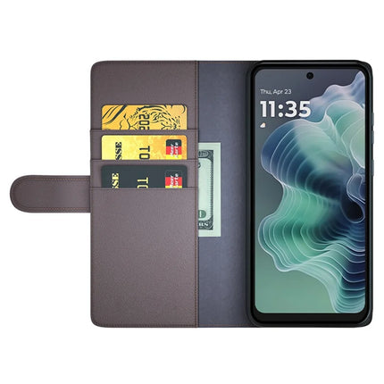 For Motorola Moto G35 5G Case Genuine Split Leather Phone Cover Wallet Card Slot