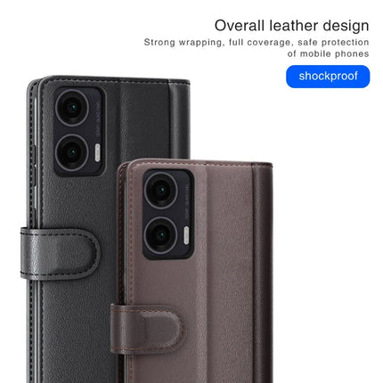 For Motorola Moto G35 5G Case Genuine Split Leather Phone Cover Wallet Card Slot